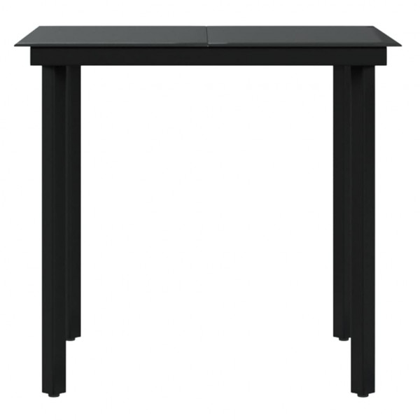 Juego de comedor de jardín 5 piezas con cojines negro M 4