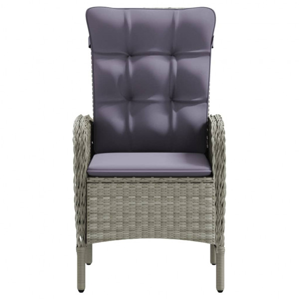 Juego de comedor para jardín 5 piezas con cojines gris y negro M 4