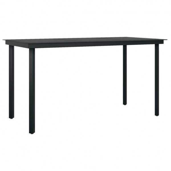 Juego de comedor para jardín 5 piezas con cojines gris y negro M 5