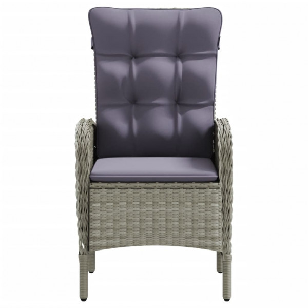 Juego de comedor para jardín 9 piezas con cojines gris y negro M 4