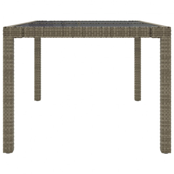 Mesa jardín vidrio templado ratán sintético 150x90x75 cm gris M 4