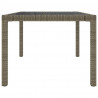 Mesa jardín vidrio templado ratán sintético 150x90x75 cm gris 4