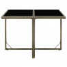 Mesa de jardín ratán sintético y vidrio gris 109x107x74 cm 2