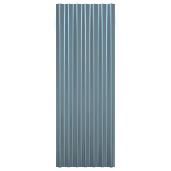 Paneles de tejado 12 unidades acero recubierto gris 100x36 cm D