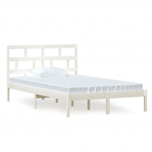 Estrutura de cama 120x200 cm pinho maciço branco H