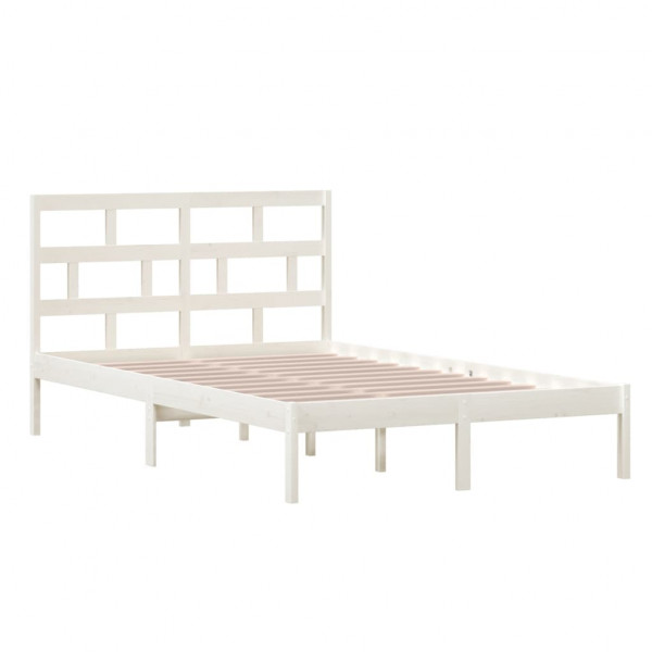 Estrutura de cama 120x200 cm pinho maciço branco M 3