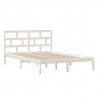 Estrutura de cama 140x200 cm madeira de pinho maciça branco 3