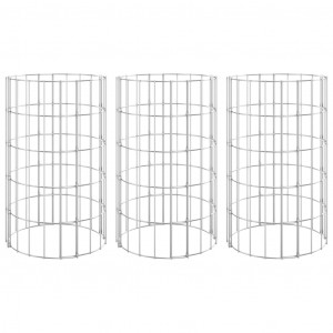 Canteiro elevado/cesto gabião circular 3 pcs Ø30x50cm aço galv. H