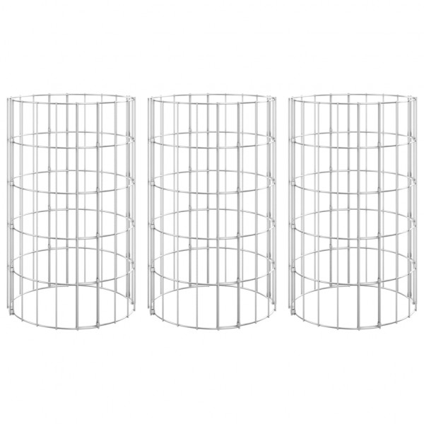 Canteiro elevado/cesto gabião circular 3 pcs Ø30x50cm aço galv. M 2