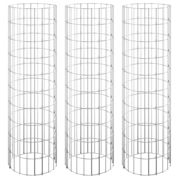 Arriate gaviones circular 3 uds acero galvanizado Ø30x100 cm M 2