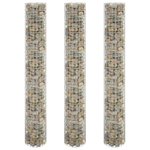 Arriate gaviones circular 3 uds acero galvanizado Ø30x200 cm D