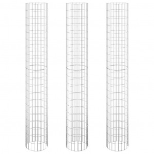 Arriate gaviones circular 3 uds acero galvanizado Ø30x200 cm H