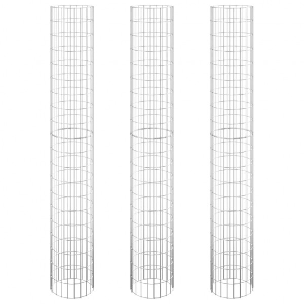 Arriate gaviones circular 3 uds acero galvanizado Ø30x200 cm M 2