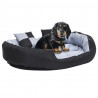 Almofadão p/ cães reversível e lavável 110x80x23 cm cinza/preto 1