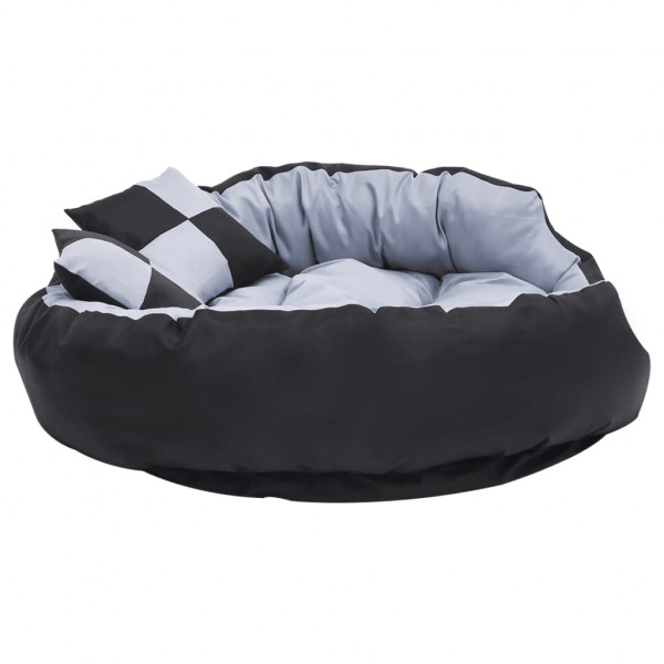 Cojín para perro reversible y lavable gris y negro 110x80x23 cm M 5