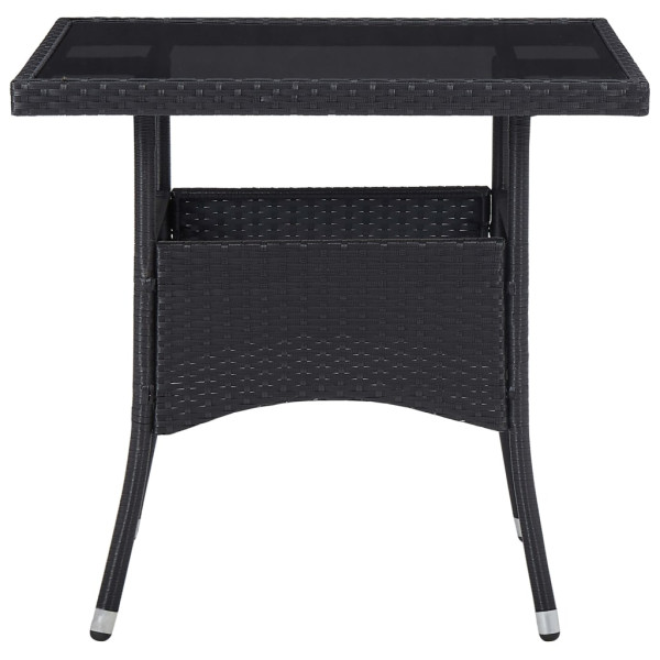 Set comedor jardín 5 pzas ratán sintético vidrio templado negro M 4