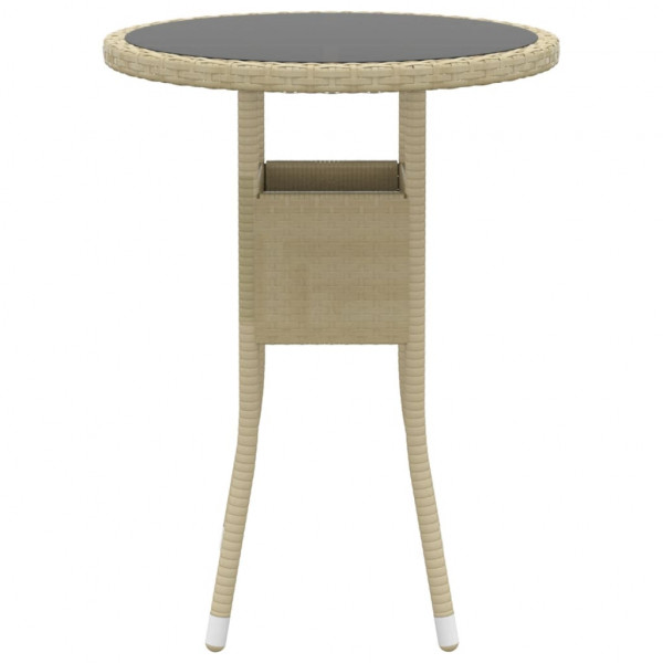 Juego de comedor para jardín de 3 piezas ratán sintético beige M 4