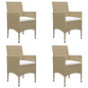 Juego de comedor de jardín de 7 piezas beige 5