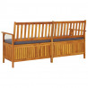 Banco de almacenaje con cojín madera maciza de acacia 170 cm 5