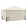 Gazebo com paredes laterais e telhado duplo 3x4 m cor creme 5