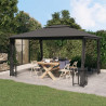 Gazebo com paredes laterais e telhado duplo 3x4 m cor antracite 1