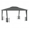 Gazebo com paredes laterais e telhado duplo 3x4 m cor antracite 2