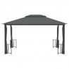 Gazebo com paredes laterais e telhado duplo 3x4 m cor antracite 3