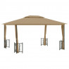 Gazebo c/ paredes laterais e telhado duplo 3x4 m cinza-acast. 2