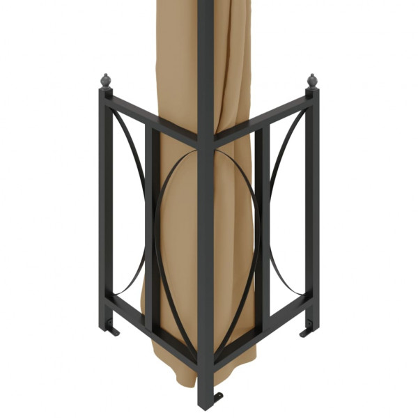 Gazebo c/ paredes laterais e telhado duplo 3x4 m cinza-acast. M 5