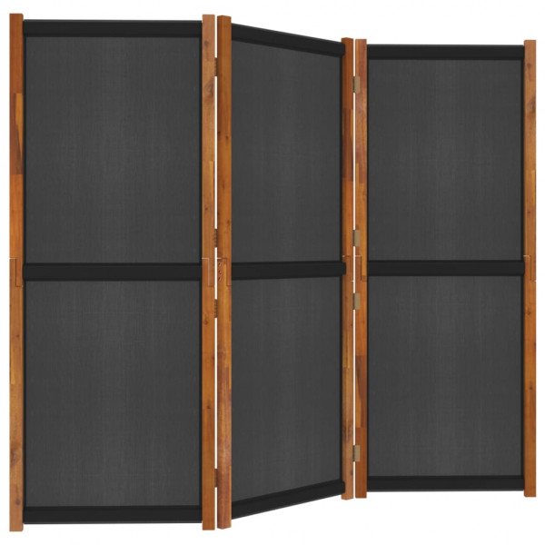 Biombo divisor de 3 paneles negro 210x180 cm M 4