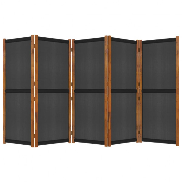 Divisória/biombo com 5 painéis 350x180 cm preto M 2