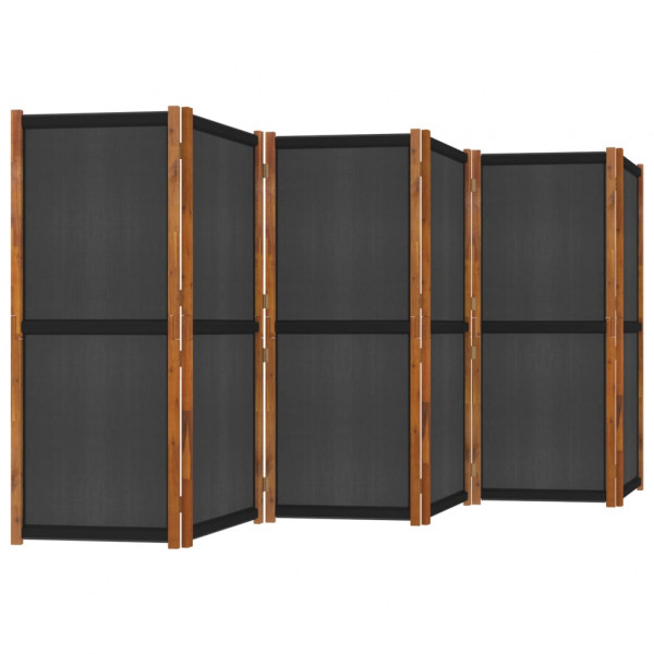Biombo divisor de 6 paneles negro 420x180 cm M 2
