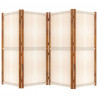 Biombo divisor de 4 paneles blanco crema 280x180 cm 5