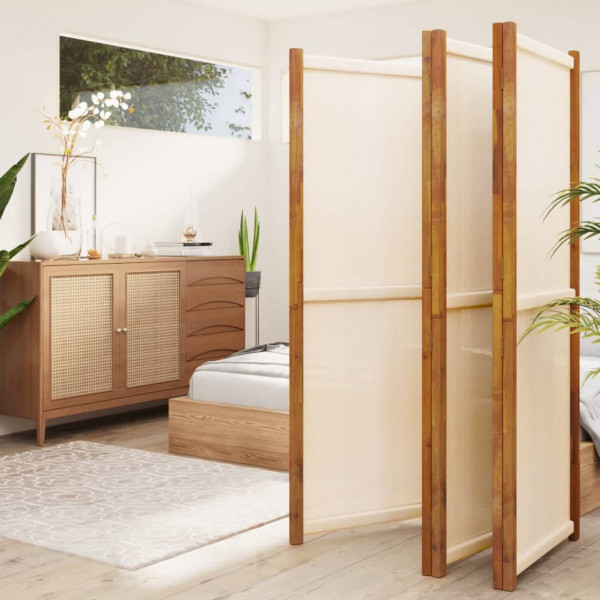 Biombo divisor de 5 paneles blanco crema 350x180 cm M 5
