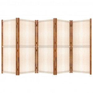 Biombo divisor de 5 paneles blanco crema 350x180 cm H