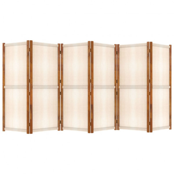 Biombo divisor de 6 paneles blanco crema 420x180 cm D