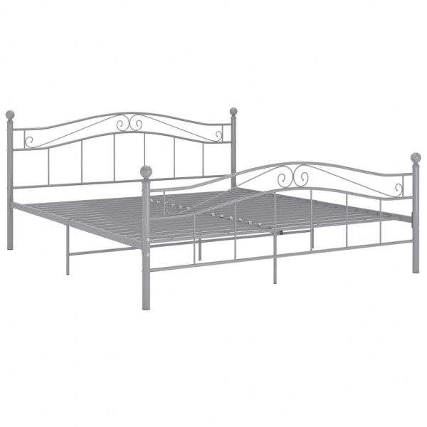 Estructura de cama de metal gris 160x200 cm M 2