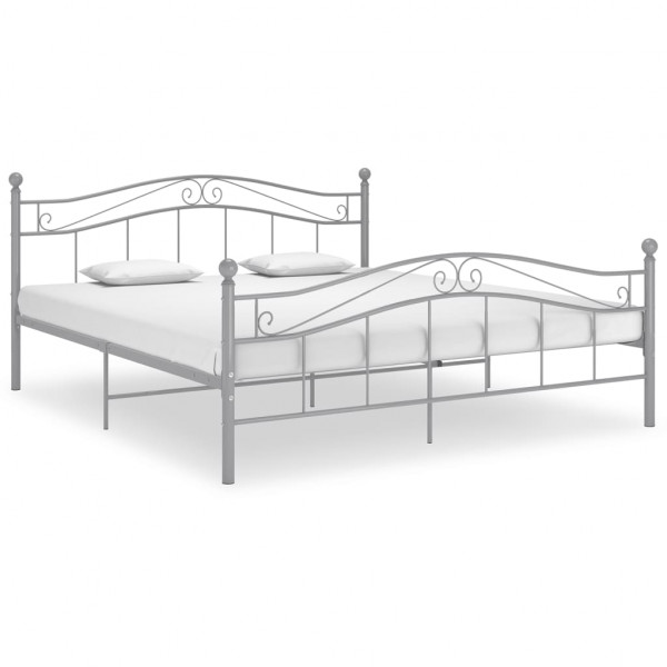 Estructura de cama de metal gris 180x200 cm D