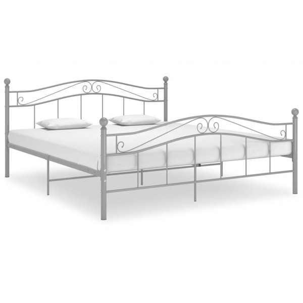 Estructura de cama de metal gris 200x200 cm D