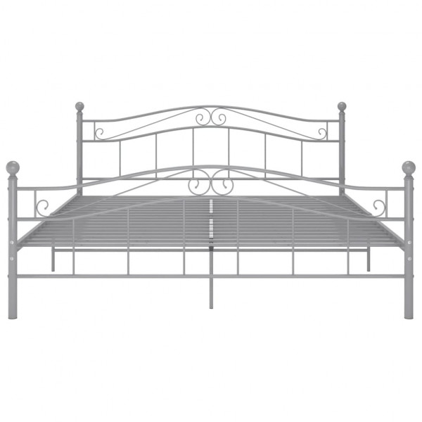 Estructura de cama de metal gris 200x200 cm M 3