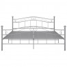 Estructura de cama de metal gris 200x200 cm 3