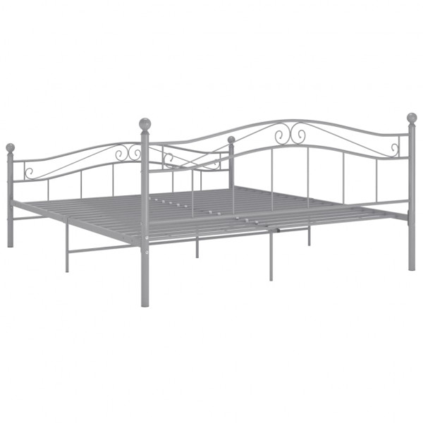 Estructura de cama de metal gris 200x200 cm M 5