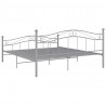 Estructura de cama de metal gris 200x200 cm 5