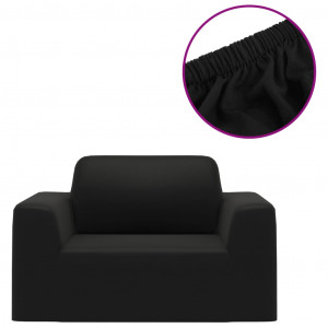 Funda elástica para sillón poliéster jersey negra H