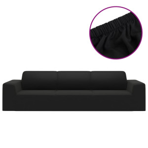 Funda elástica para sillón de 4 plazas poliéster jersey negra H