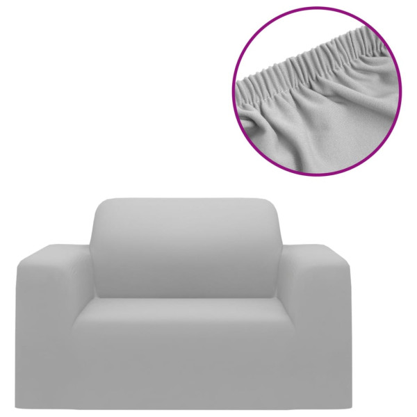 Funda elástica para sillón poliéster jersey gris M 2