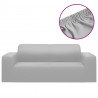 Funda elástica para sillón de 2 plazas poliéster jersey gris 2