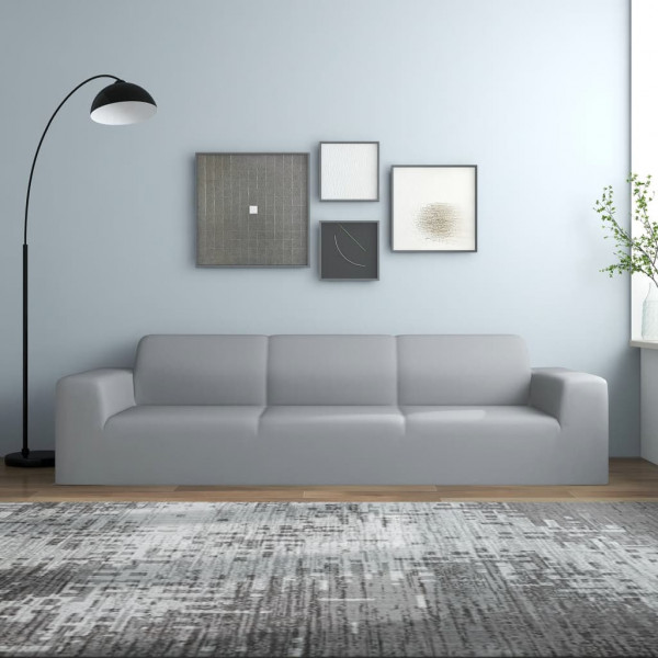 Funda elástica para sillón de 4 plazas poliéster jersey gris D