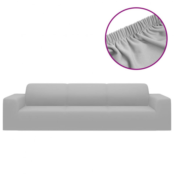 Funda elástica para sillón de 4 plazas poliéster jersey gris M 2