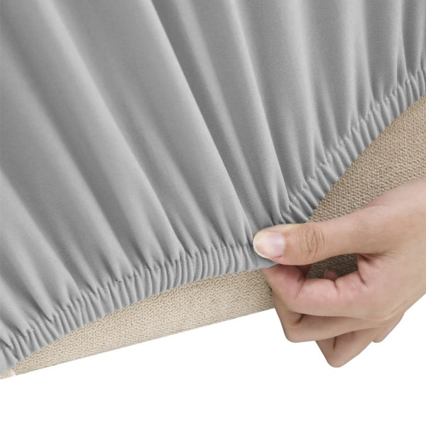 Funda elástica para sillón de 4 plazas poliéster jersey gris M 3